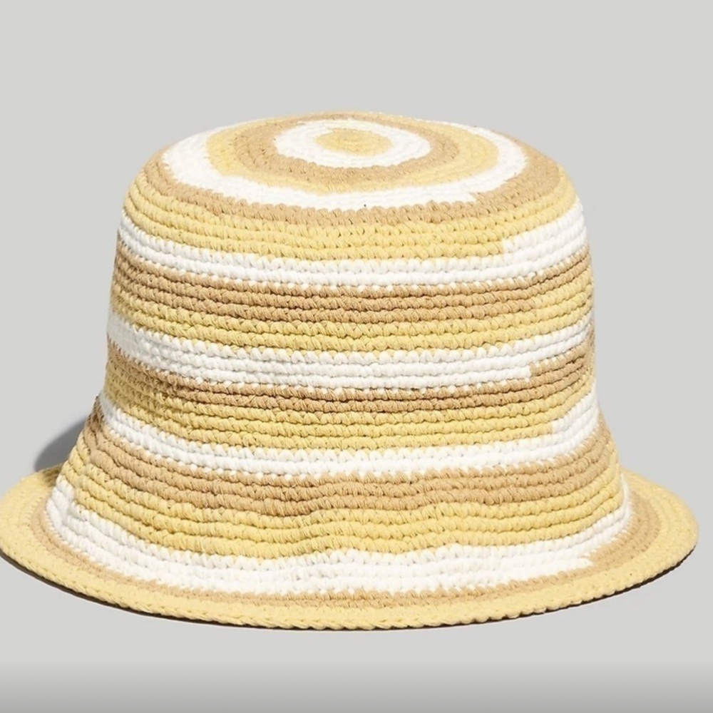 Madewell crocheted striped bucket hat - NWT - size M/L